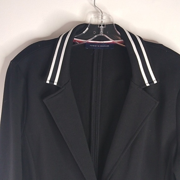 Tommy Hilfiger - Black/White Knit Long Sleeve Jacket - Size Med - Picture 2 of 5